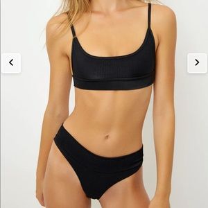 Frankies Bikinis Gavin Ribbed Scoop Bikini Top